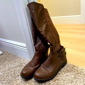 Faux Leather Riding Boots